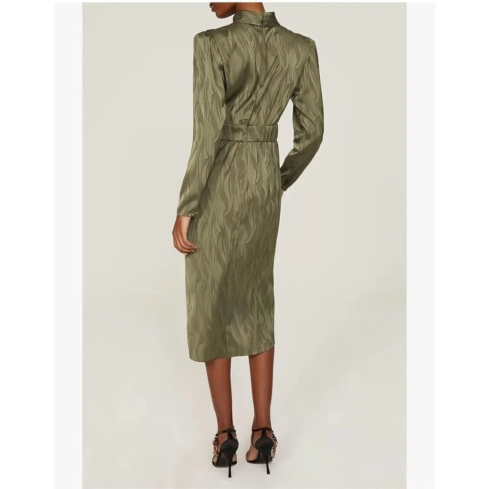 Ronny Kobo Green Long Sleeve Dress With Peek a Boo Back Size 12